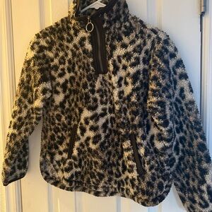 Cuddly Sherpa Leopard Print Kids Jacket Youth Medium 10/12